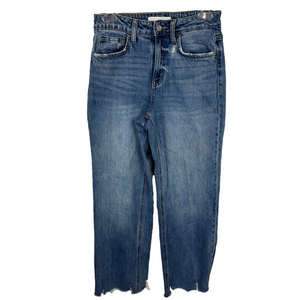 Vervet Straight Leg Jeans Womens 25 Blue Denim High Rise Victorious Distressed